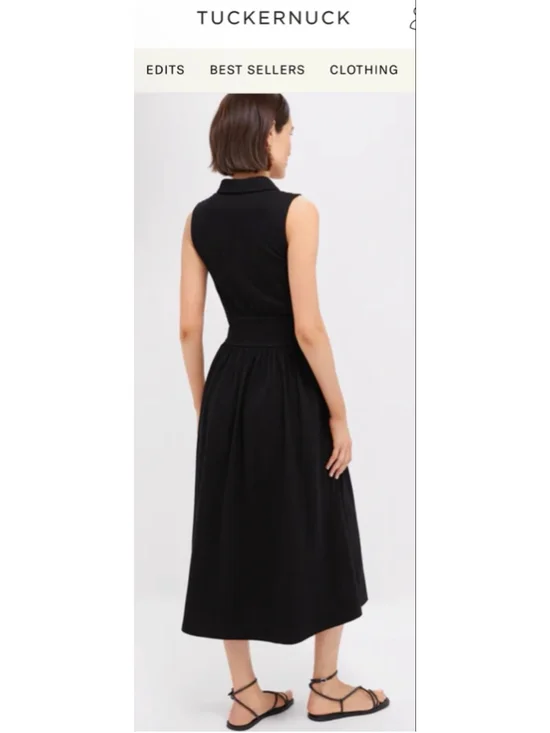 Tuckernuck Black Mikaela Sleeveless Collared Midi Dress M NWT - Picture 3 of 7